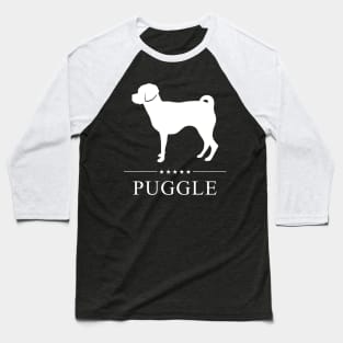Puggle Dog White Silhouette Baseball T-Shirt
